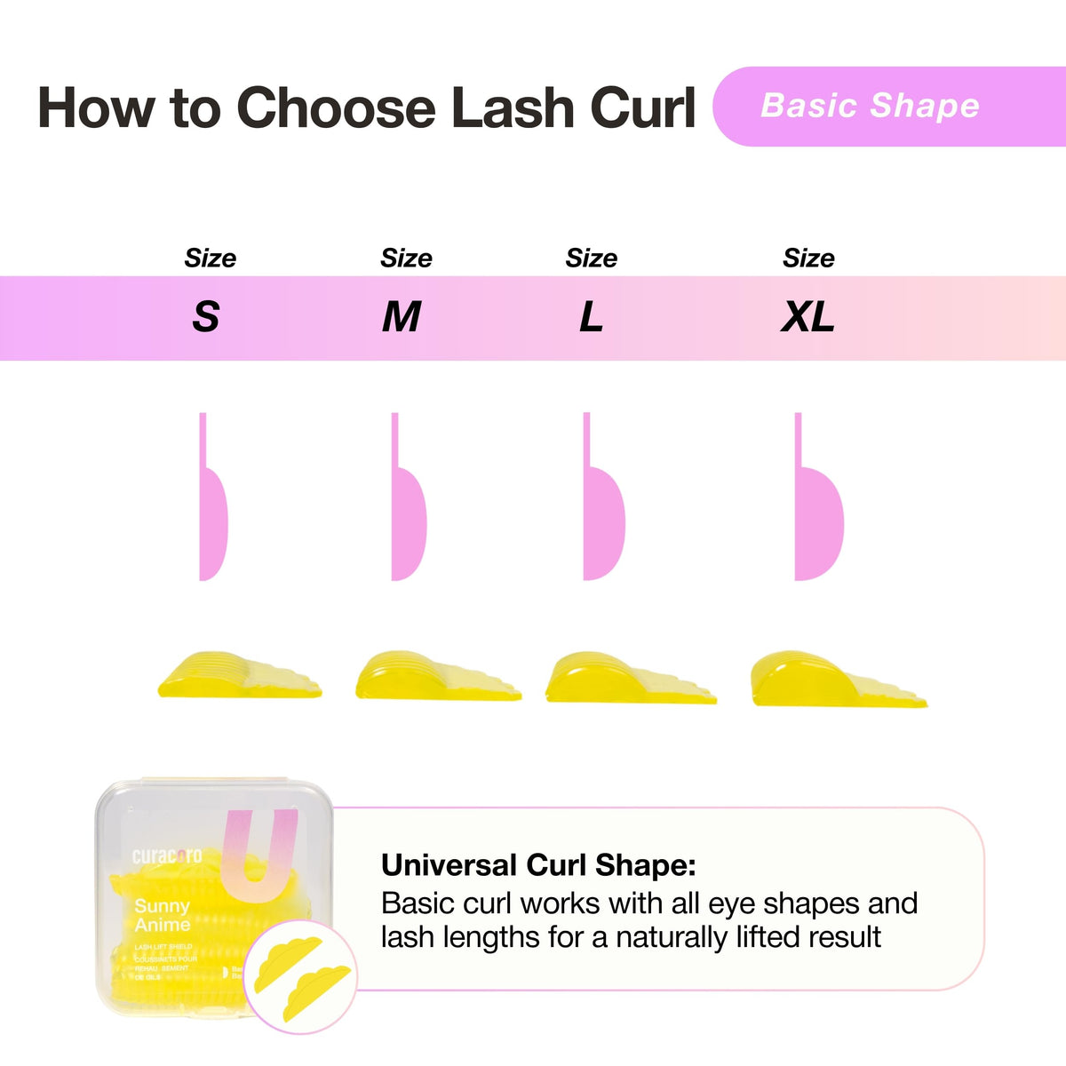 CURACORO Lash Lift Shield L-1 shapes larger lifts with stability.