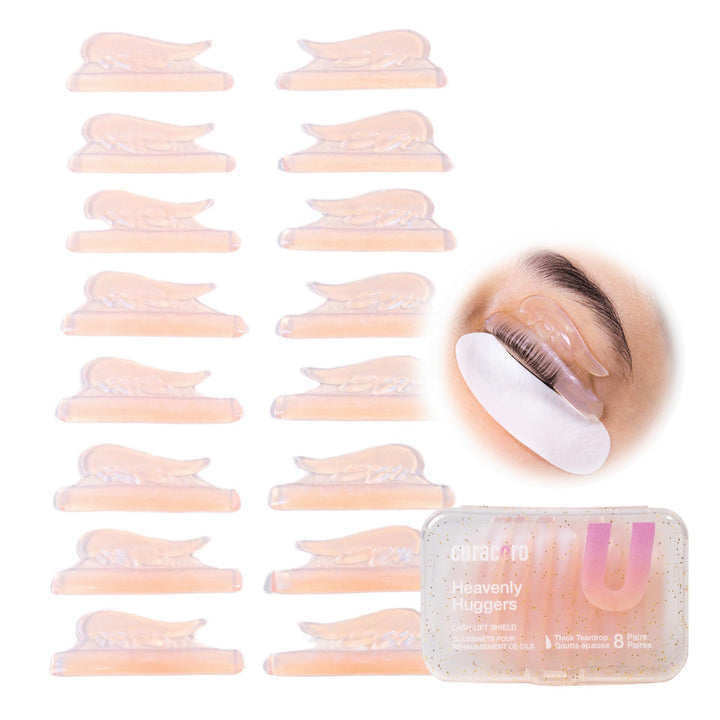 CURACORO lash lift shields 16-piece set in 8 sizes for versatile curl