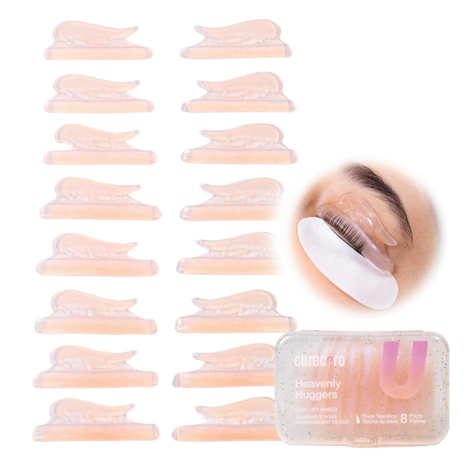 CURACORO lash lift shields 16-piece set in 8 sizes for versatile curl