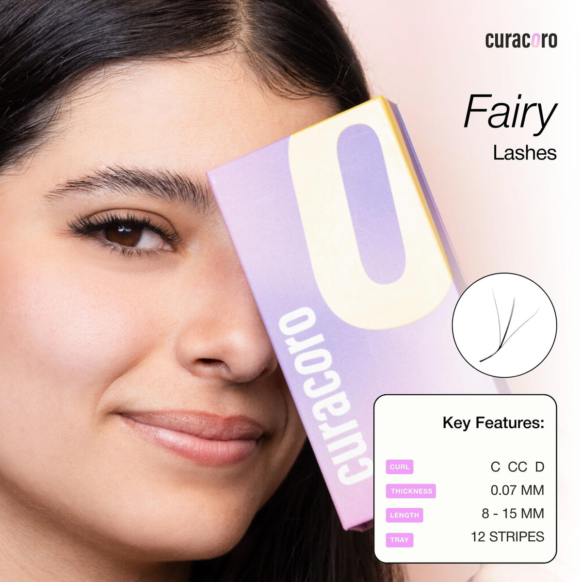 Curacoro Matte black lashes provide a premium finish.