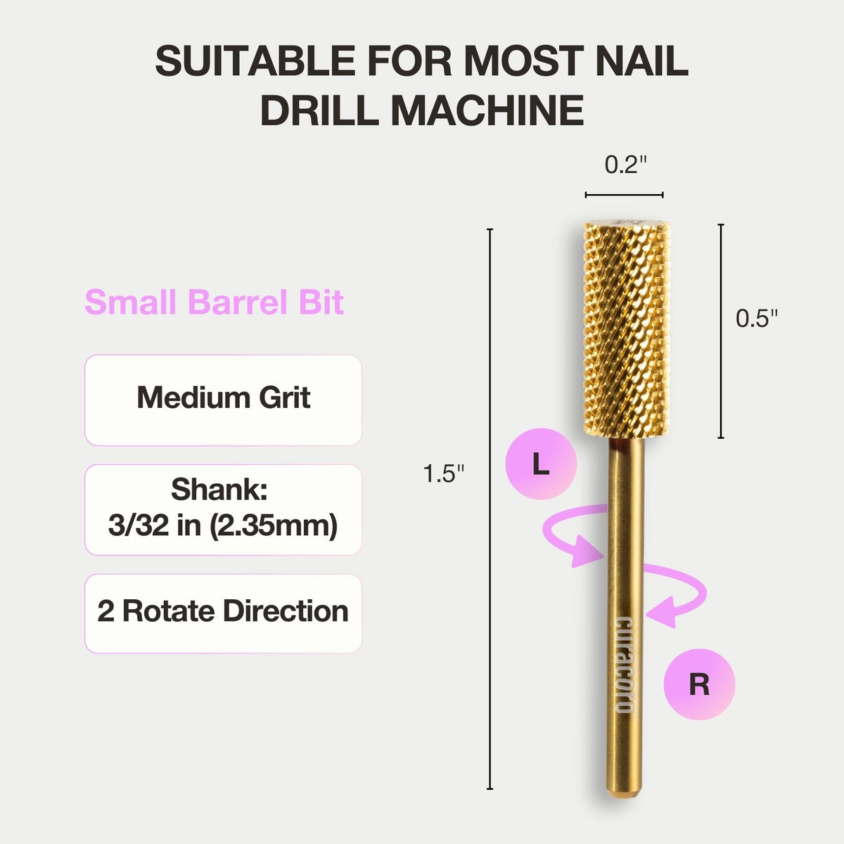 CURACORO close-up carbide bit highlighting durable construction for frequent use