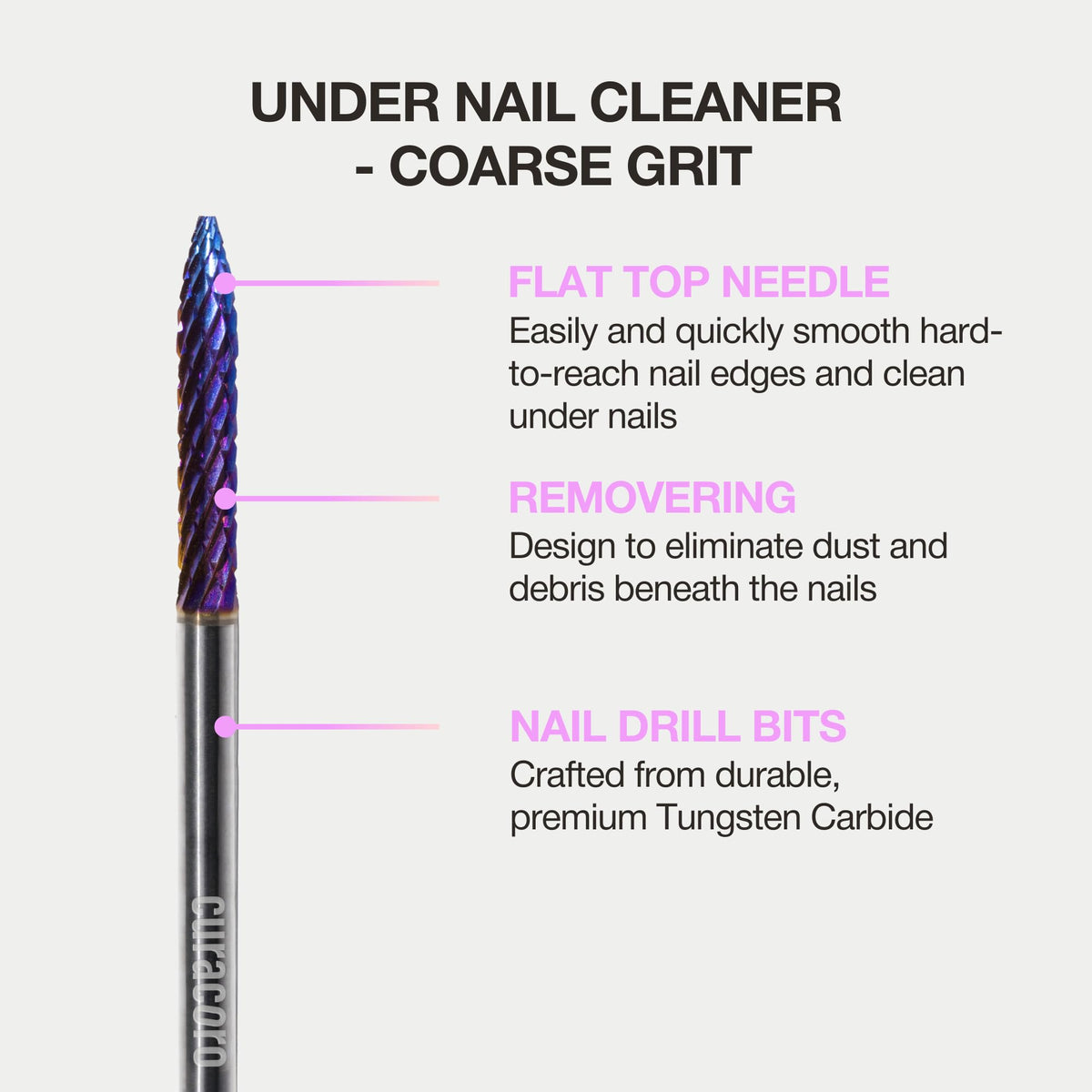 Curacoro salon-grade carbide nail bit for professional use