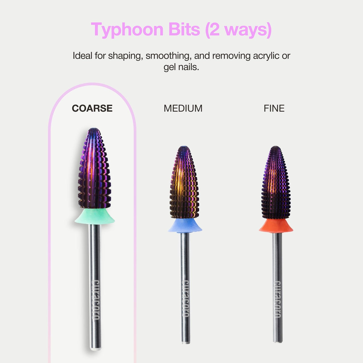 Curacoro Typhoon 2-way rotation bit demonstrates bidirectional control.