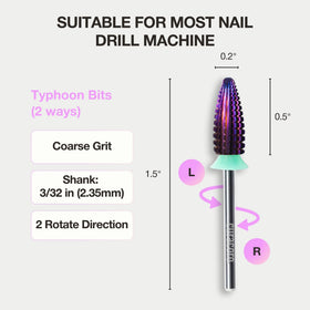Curacoro Typhoon carbide bits help dissipate heat during longer sessions.