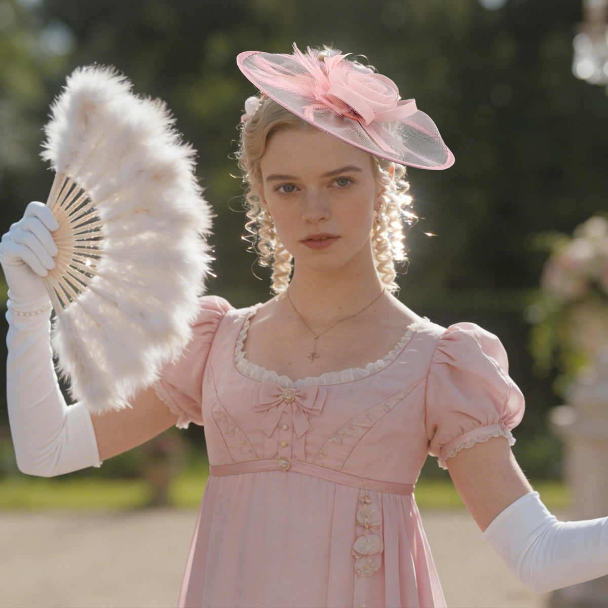 CURASA pink fascinator worn on head for a show-stopping look