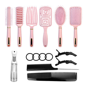 Cureder 11-piece hair brush set shown together for versatile styling and smooth detangling