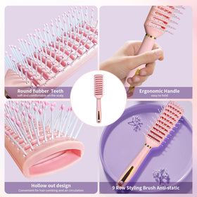 Cureder paddle brush detangling wet thick hair with minimal tugging