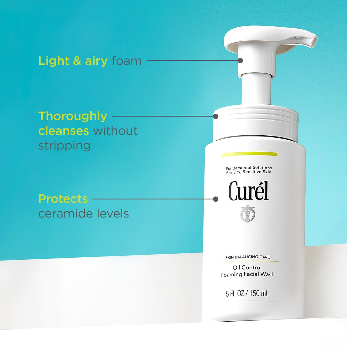 Curél Oil Control lather on face promoting balanced skin without stripping
