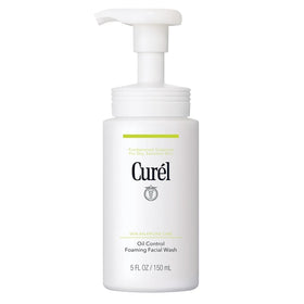Curél Oil Control Foaming Face Wash bottle pump for oil balance and gentle cleansing