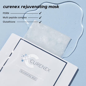 Curenex salmon DNA mask sheet close-up showing ultra-thin fabric for a snug, comfortable fit.