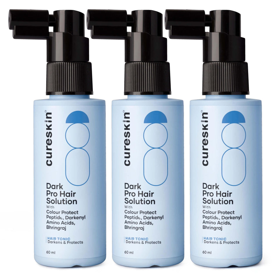 Cureskin Anti Grey Hair Serum bottle close-up showing lightweight formula for everyday use
