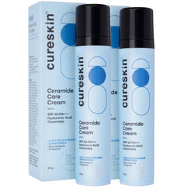 Cureskin ceramide moisturizer bottle with SPF 40 supports barrier hydration.