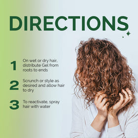 Close-up of frizz-free curls powered by Curl Keeper gel's water-based formula.