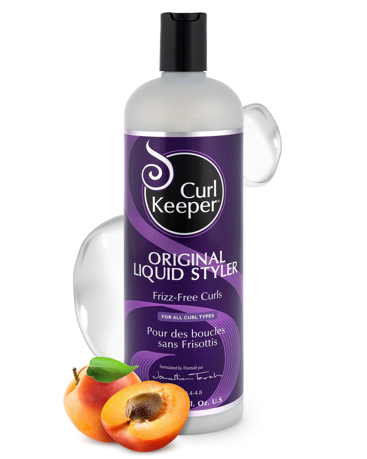 Curl Keeper Original Liquid Styler bottle showing frizz-control for all weather.