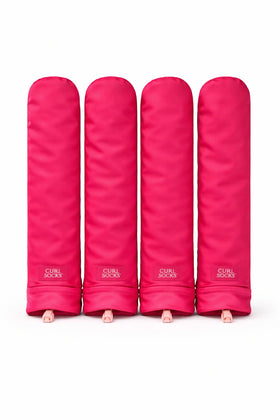 Curl Socks cotton core provides gentle hold while protecting delicate strands during sleep.