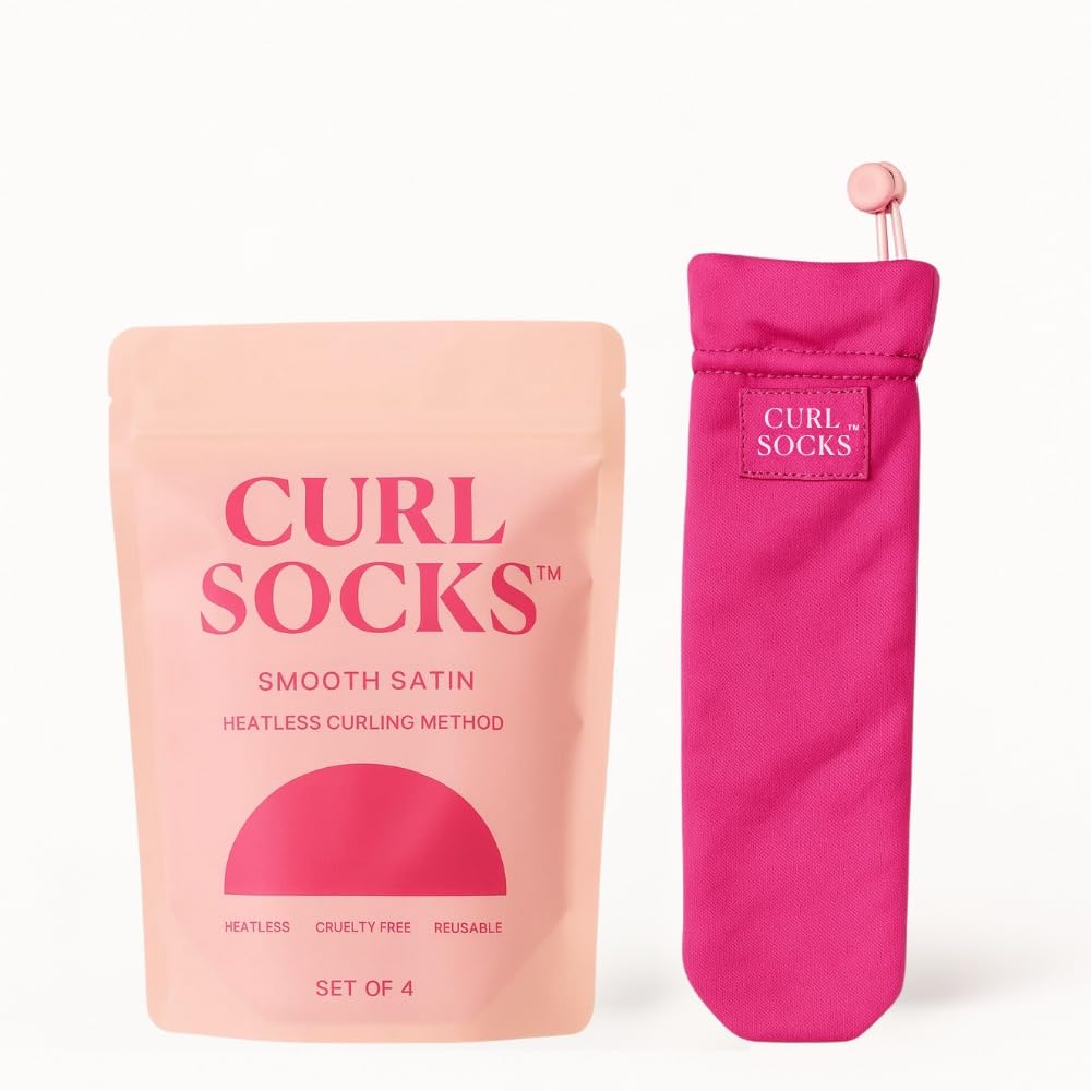 Curl Socks heatless curler set wrap for overnight curls, gentle on hair and easy to sleep in.