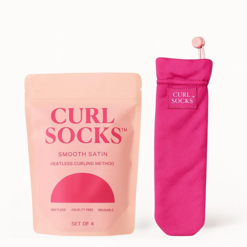 Curl Socks heatless curler set wrap for overnight curls, gentle on hair and easy to sleep in.