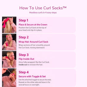 Curl Socks reversible flip-to-secure design makes wrapping easy from any angle.