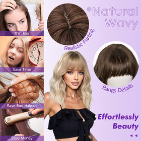 CurlCrazy short wavy wig suited for daily, party, and cosplay.
