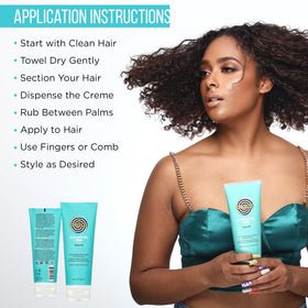 Hair after Curldaze Creme showing added shine and softness