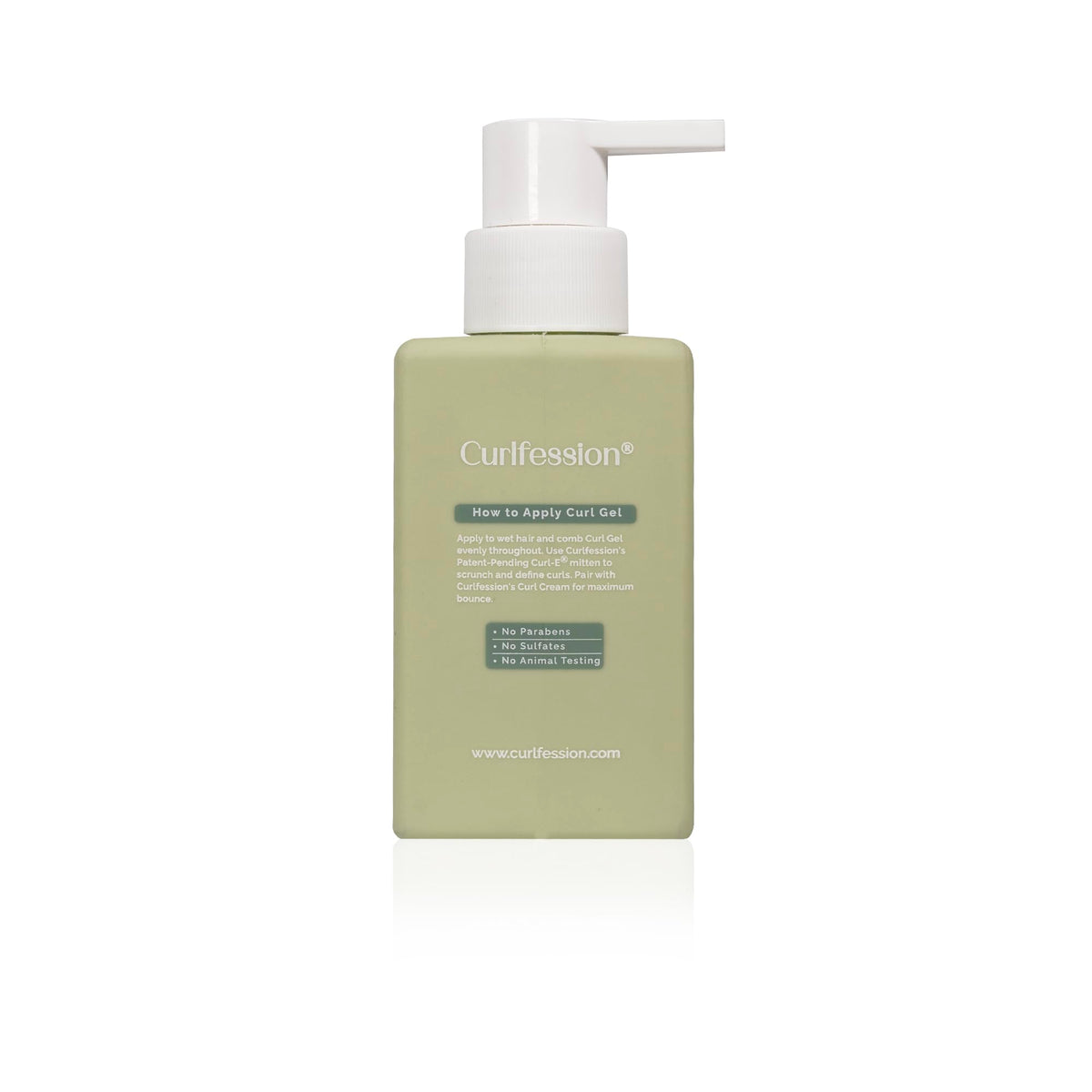 Close-up of CurlFession Gel addressing frizz for sleek waves.