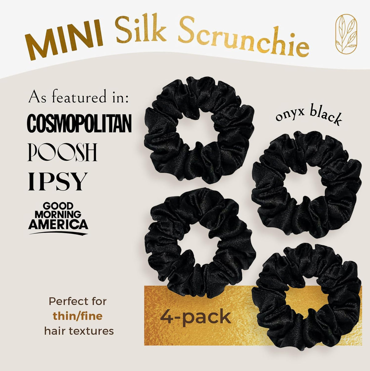 Silk scrunchies worn in a low ponytail, preventing dents and snag-free daily wear.