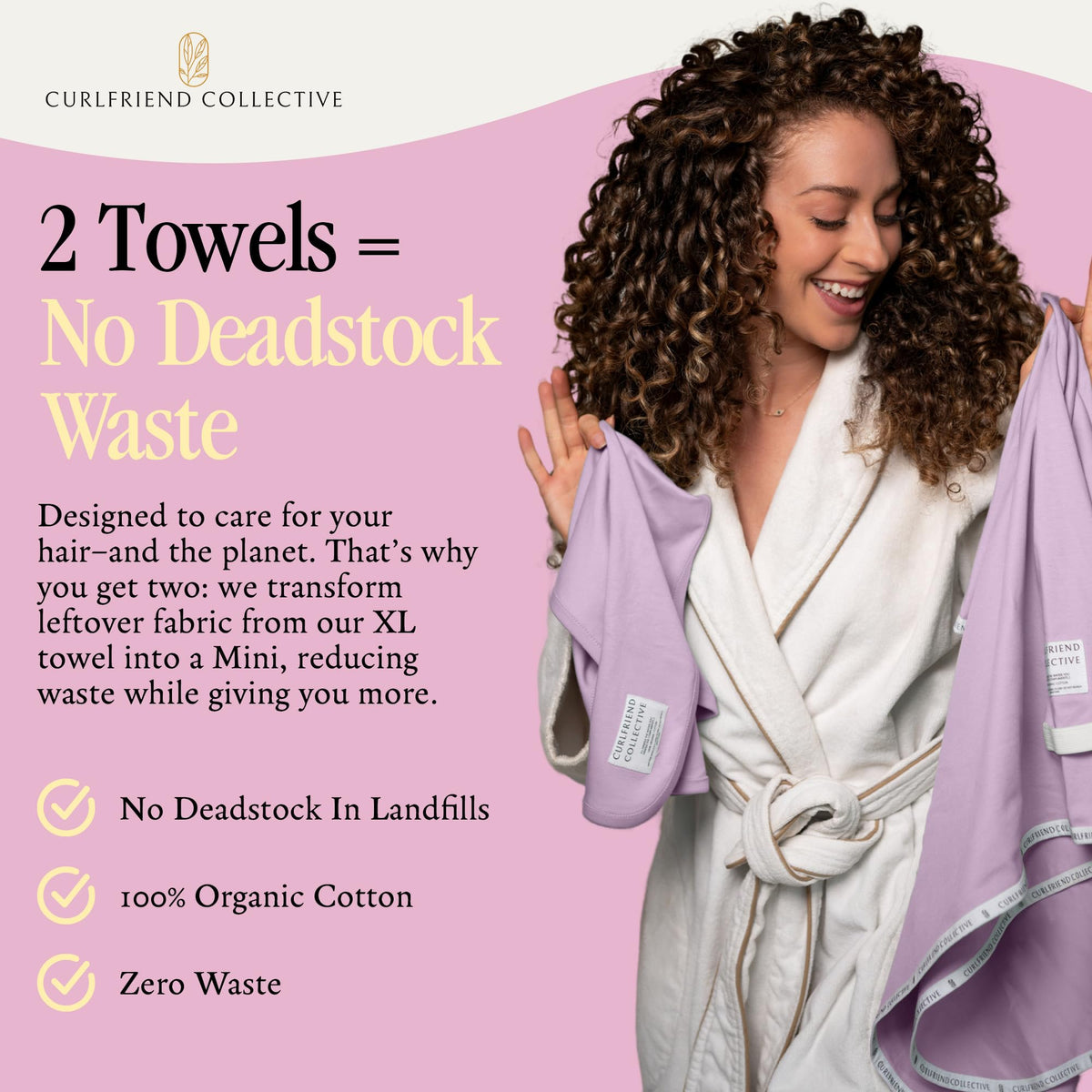 Curlfriend Collective Cotton Cloud T-Shirt Hair Towel ultra-absorbent material in action.