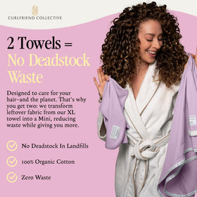 Curlfriend Collective Cotton Cloud T-Shirt Hair Towel ultra-absorbent material in action.