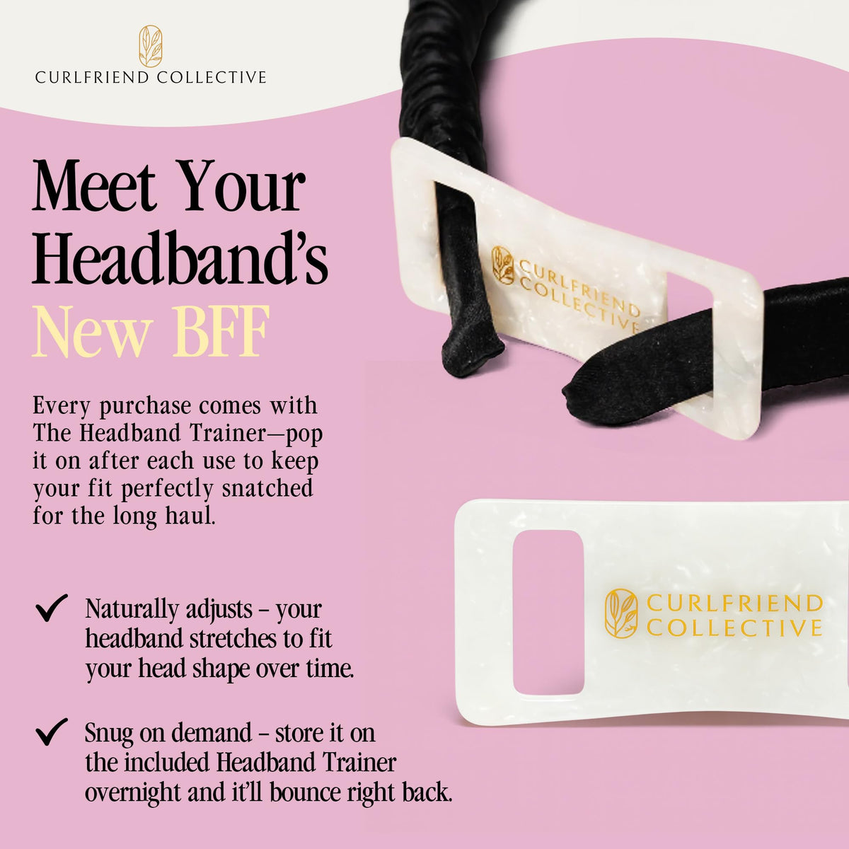 No-slip feature demonstrated on Curlfriend Collective headband during activity