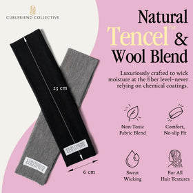 Non-slip stretch on Curlfriend Collective headband demonstrates secure fit during cardio and lifting