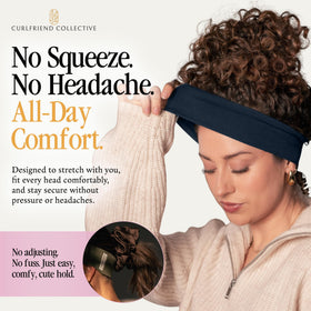 Curlfriend Collective No Sweat Headband non-slip grip prevents slipping during cardio