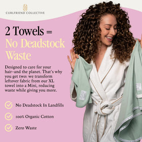 Ultra-absorbent Cotton Cloud towel dries curls faster with less tug