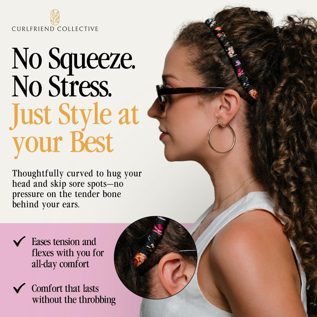 Curlfriend Collective Midnight Blooms silk wrap reduces friction for smooth curls.