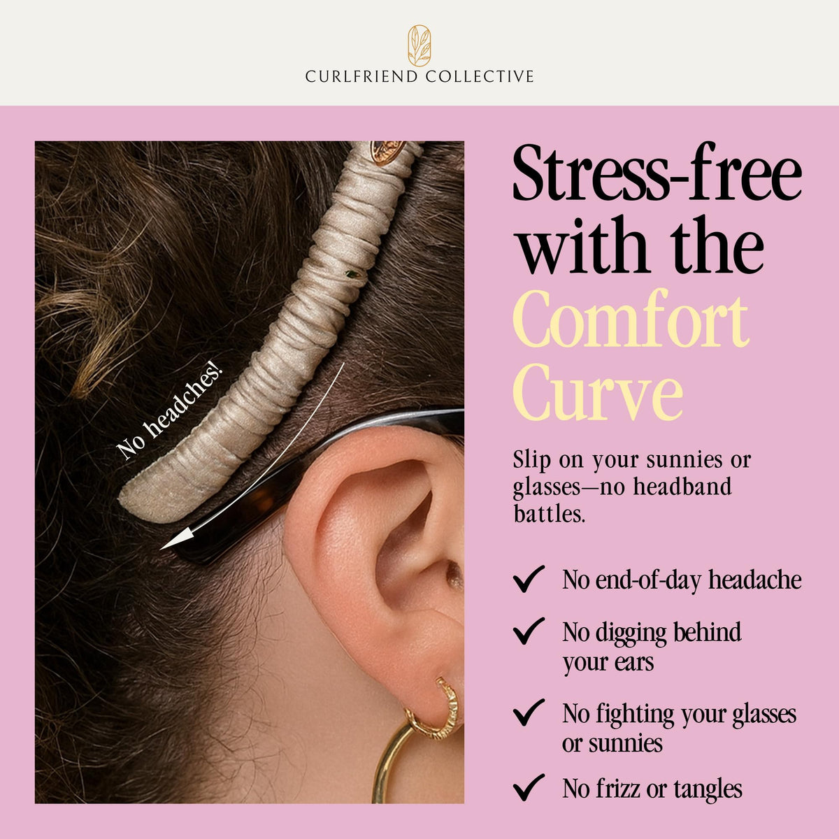 Curlfriend Collective Midnight Blooms wide-band provides comfortable support for active days.