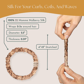 Curlfriend Collective night-time silk scrunchie helps you wake with smoother hair