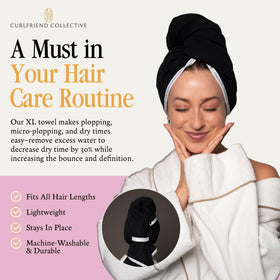 Curlfriend plopping towel use: secure wrap that stays put after shower.