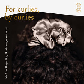 Curlfriend Silk Scrunchies sleep-friendly design shown in cozy night routine
