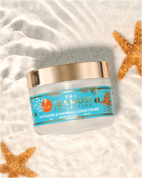 CURLS Sea Moss 92 Minerals Conditioner label closeup highlighting mineral-rich formula for stronger strands