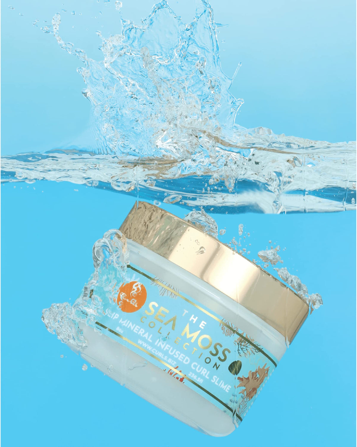 Curls Sea Moss Slime Jelly texture closeup highlights slip and shine for defined curls.