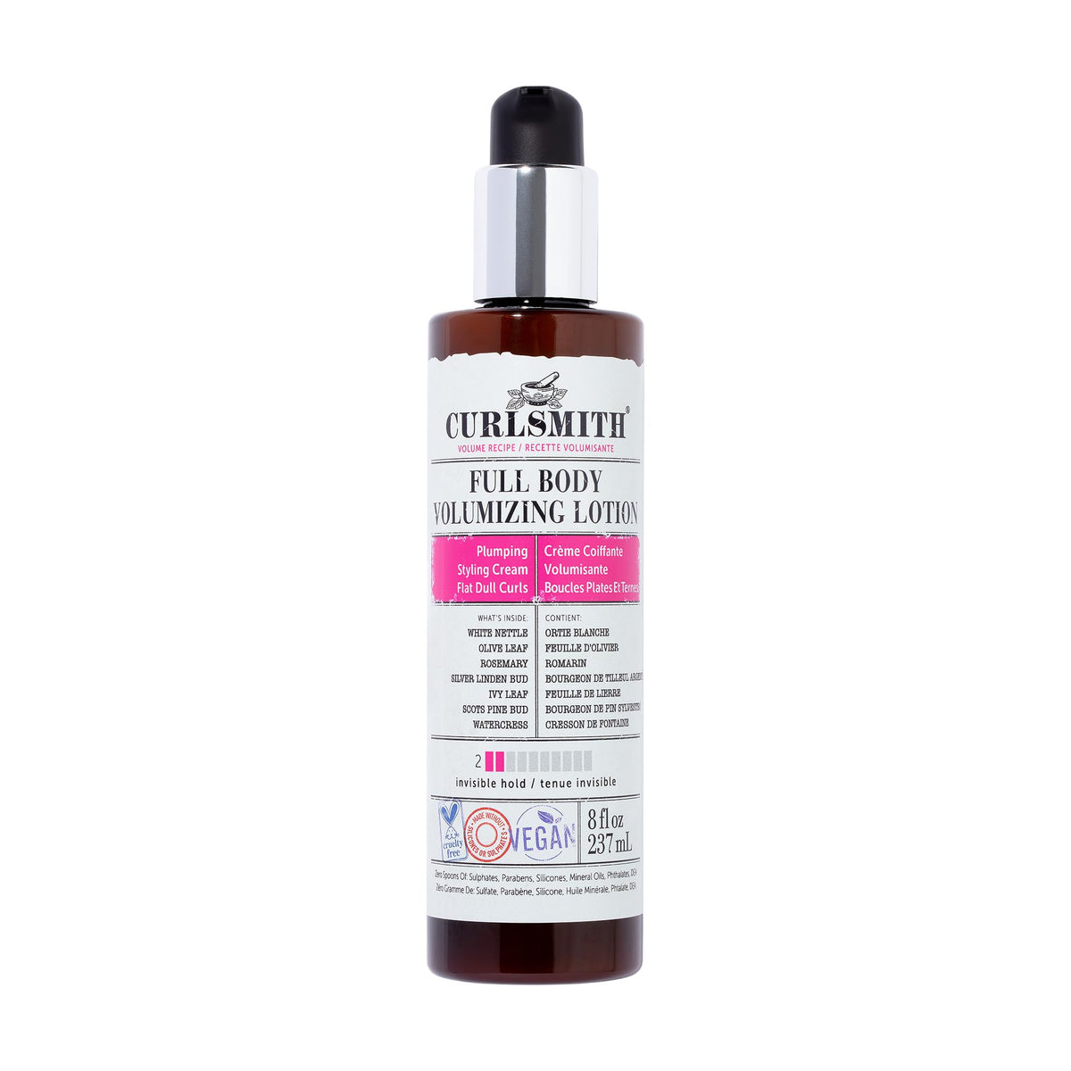 CURLSMITH Full Body Volume Lotion bottle offers instant lift and airy definition.