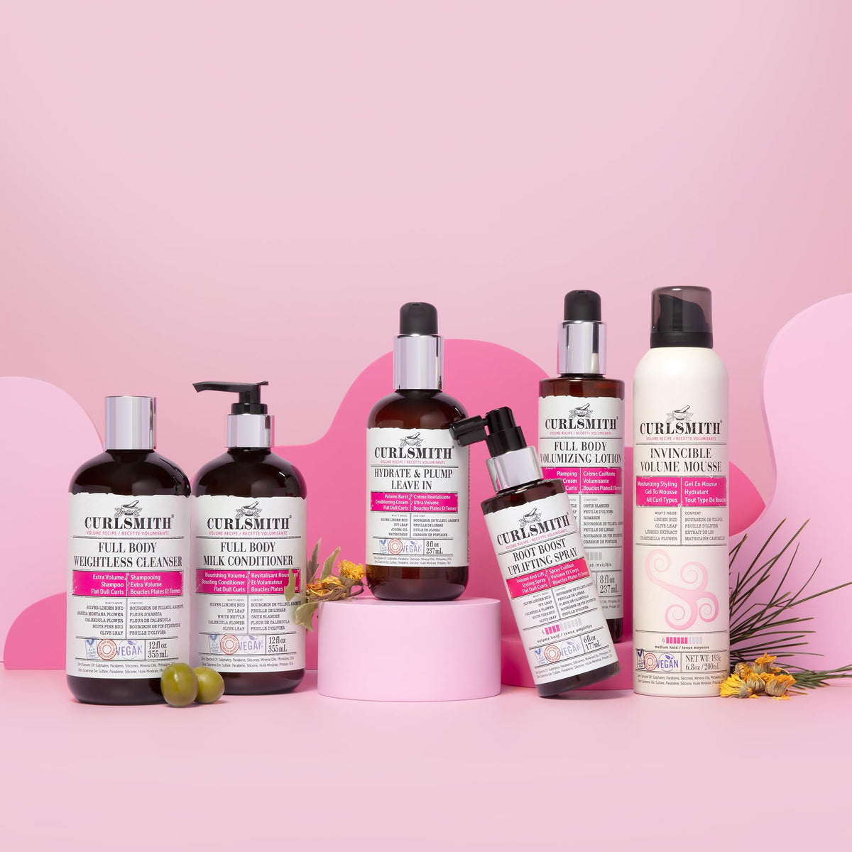 CURLSMITH silky-soft finish with long-lasting volume after use.