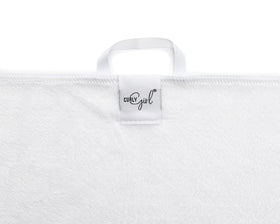 Curly Girl towel closeup; microfiber texture supports fast drying and gentle care.