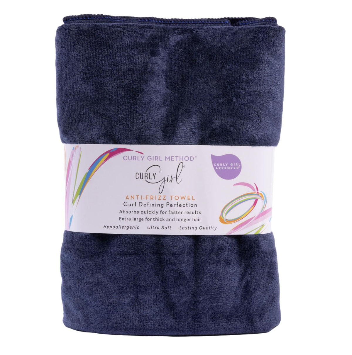 Curly Girl towel for curls with anti-frizz microfiber performance and gentle touch.