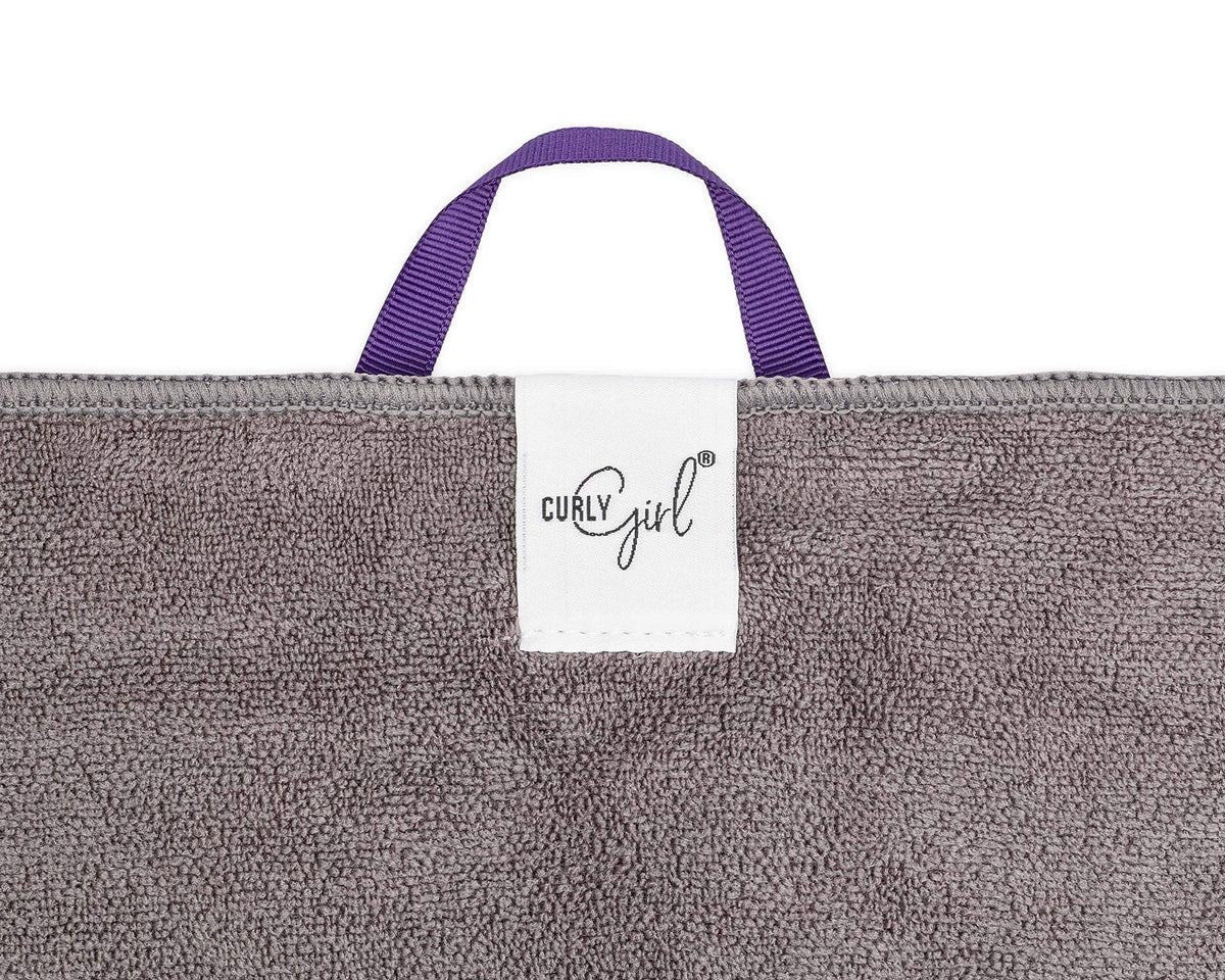 Curly Girl towel microfiber soft highlights plush material ideal for gentle drying.