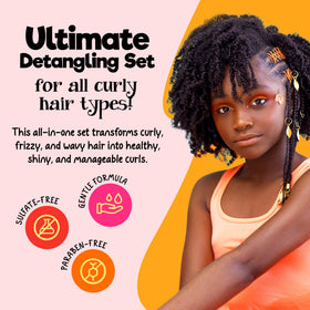 CurlyKids Detangle Shampoo bottle cleanses while prepping curls for detangling