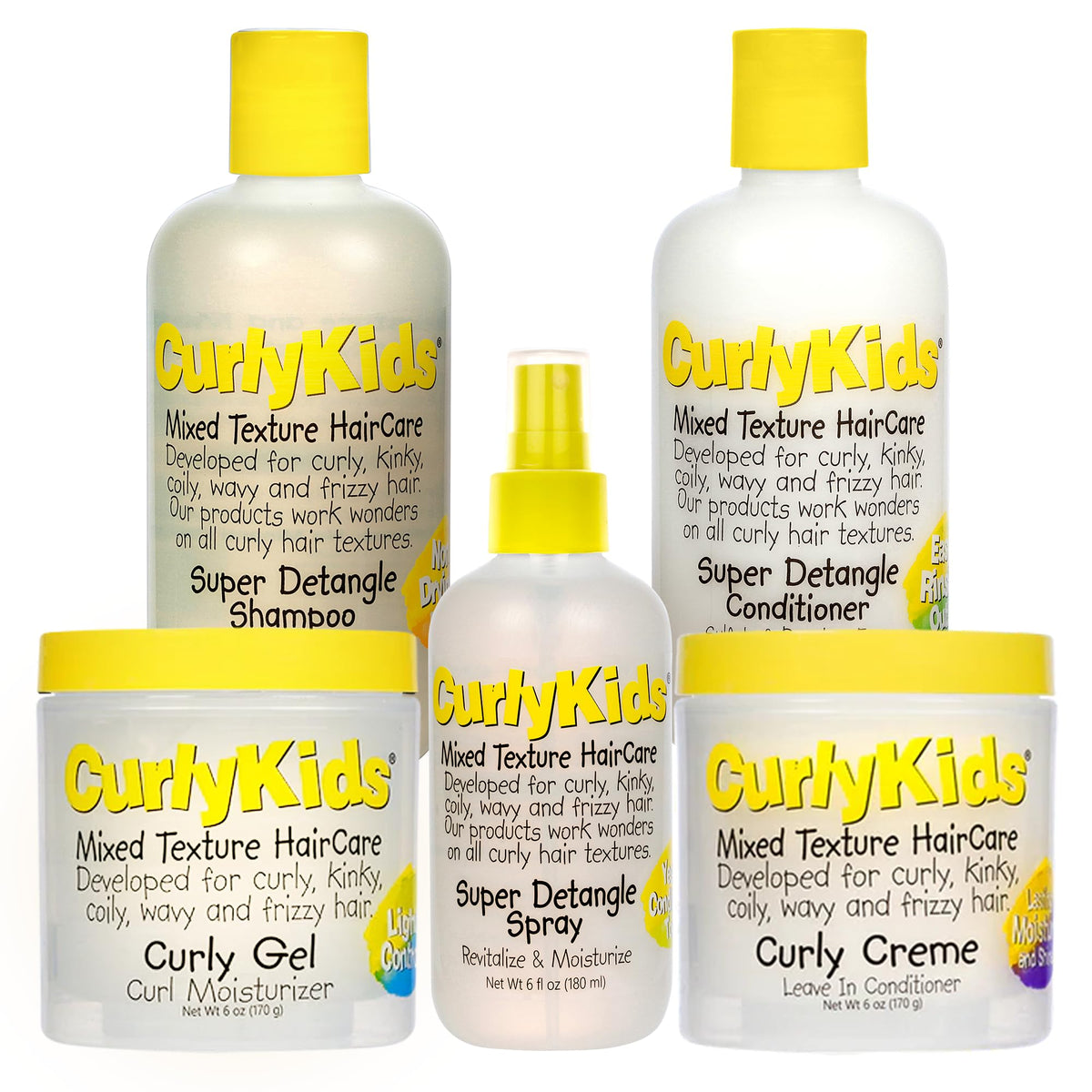 CurlyKids Super Detangle Spray Bundle bottle for effortless detangling of curls