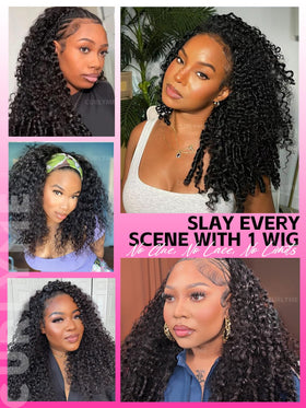 Curlyme glueless wear-and-go headband wig for quick, secure styling