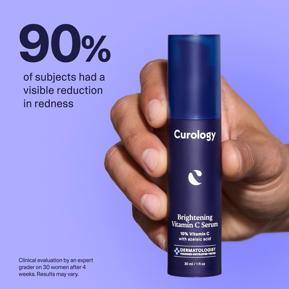 Fragrance-free Curology label signals sensitive-skin friendly use