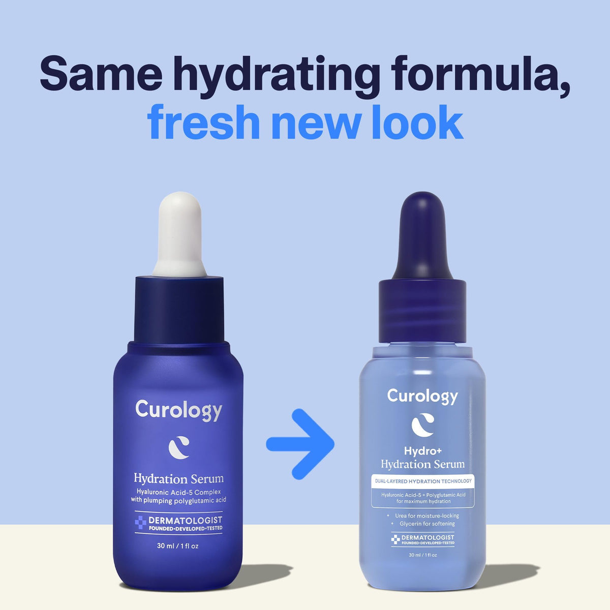 Curology Hydration Serum 1oz label highlights compact daily-use packaging.