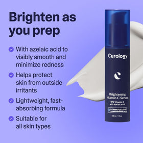 Hands applying Curology serum to clean skin during morning routine